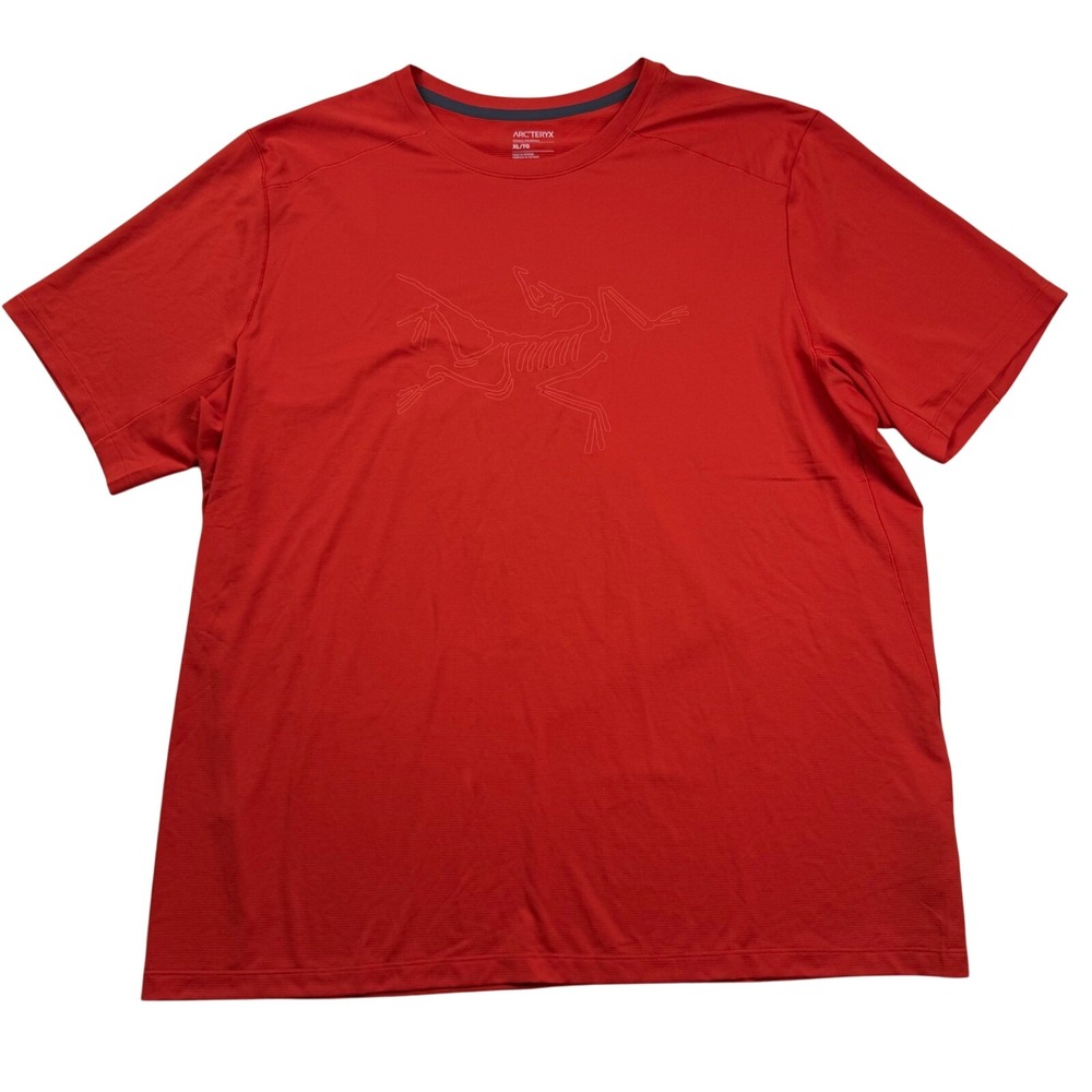 Arcteryx Cormac Logo SS Mens XL Red Technical Performance T-Shirt Gorpcore
